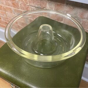 VTG Glasbake #352 Jello Mold / Bundt Cake / Angel Food Clear Glass Baking Dish